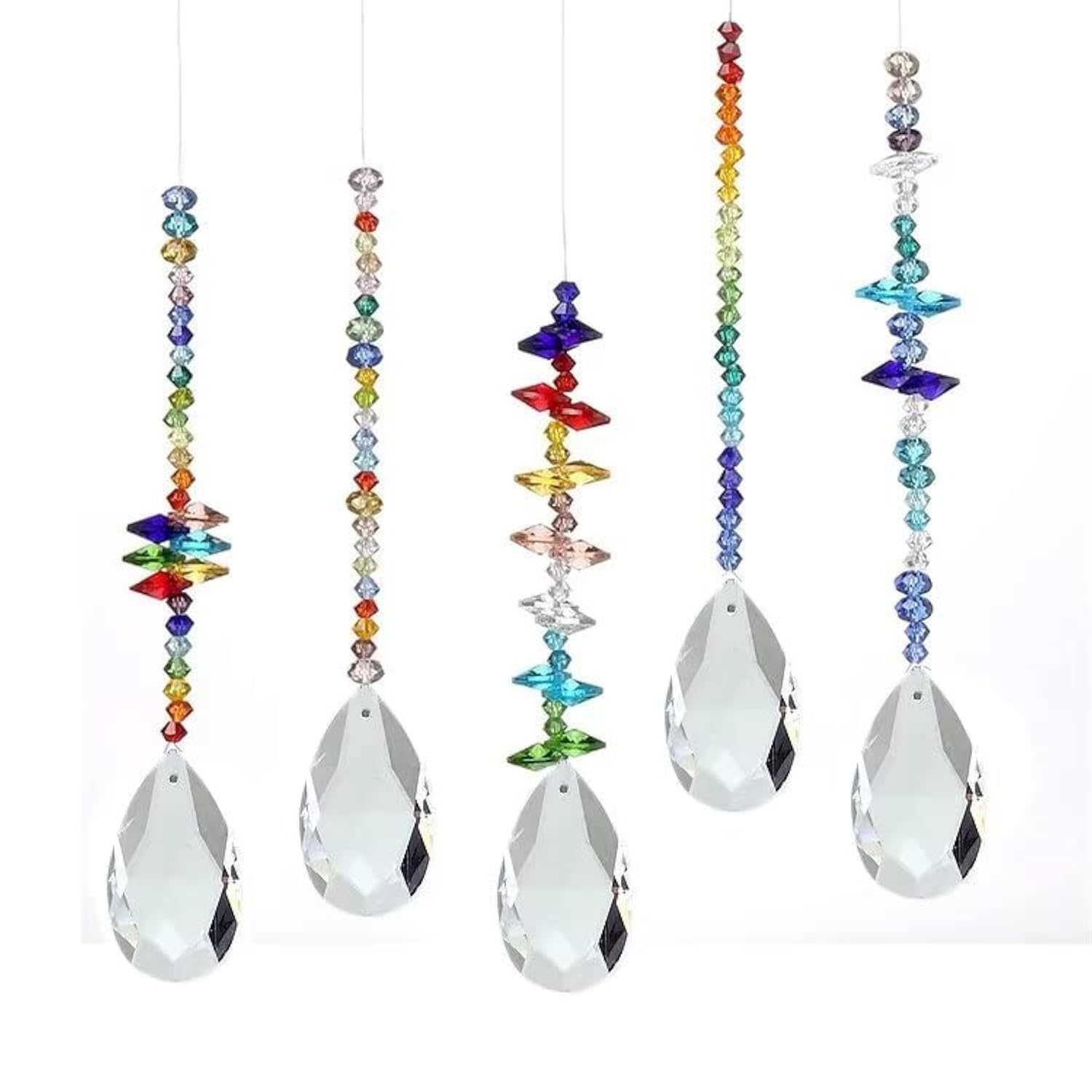 ToBeIT Crystal sun catcher conjures up light reflections decorative pendant DIY (D)