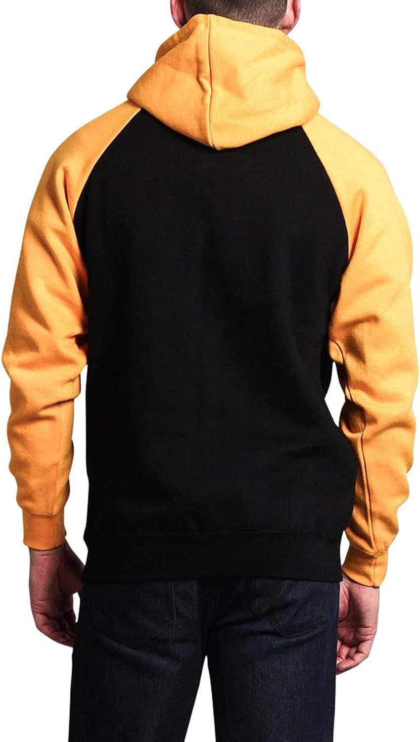 G-Style USA Premium Heavyweight Contrast Raglan Sleeve Pullover Hoodie Sweatshirt at  Men’s Clothing store