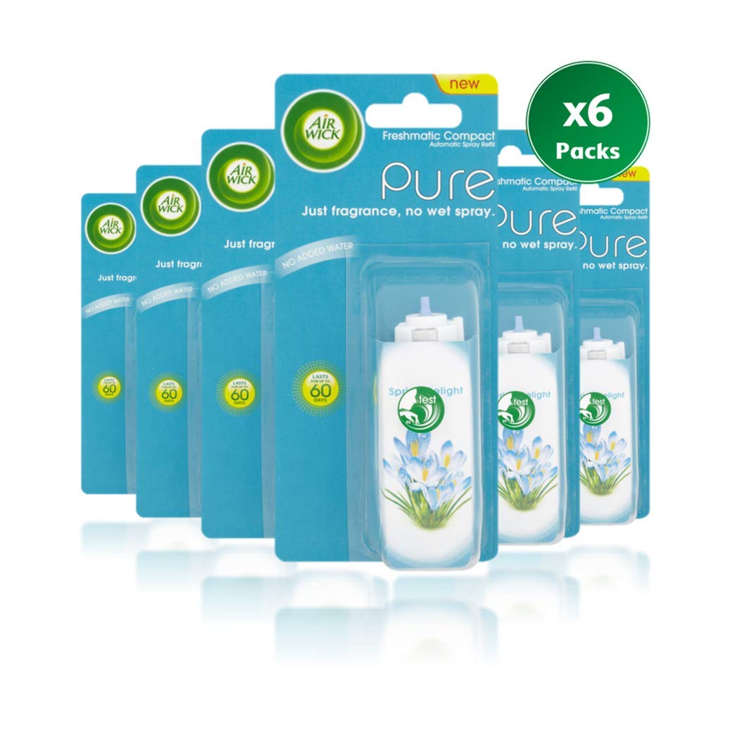 Airwick Freshmatic Pure Compact Air Freshener, Autospray Refill, Spring Delight, 24 ml, Pack of 6
