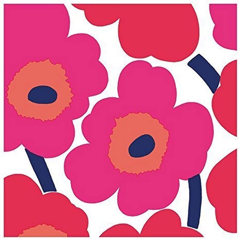 Boston International 20-Count 3-Ply Paper Lunch Napkins Red Unikko
