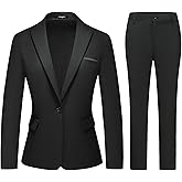 Lamgool Womens Suit 2 Piece Set Business One Button Peak Lapel Blazer Jacket with Pants for Office Ladies