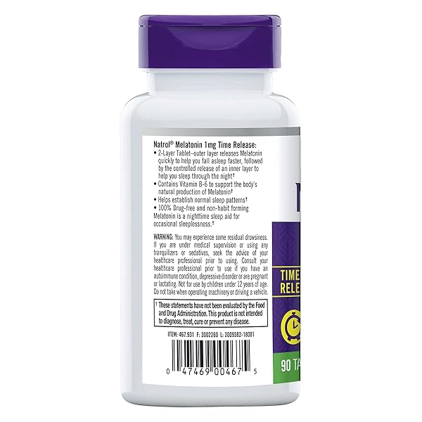 MELATONIN – TIME RELEASE, 1 MG 90 TAB (TWO PACK)