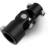 Ovabeyna 1"-48 Spline X 3/4" DD Black Steering Universal Joint Single U Joint Shaft,Total Length: 96mm (3-3/4")