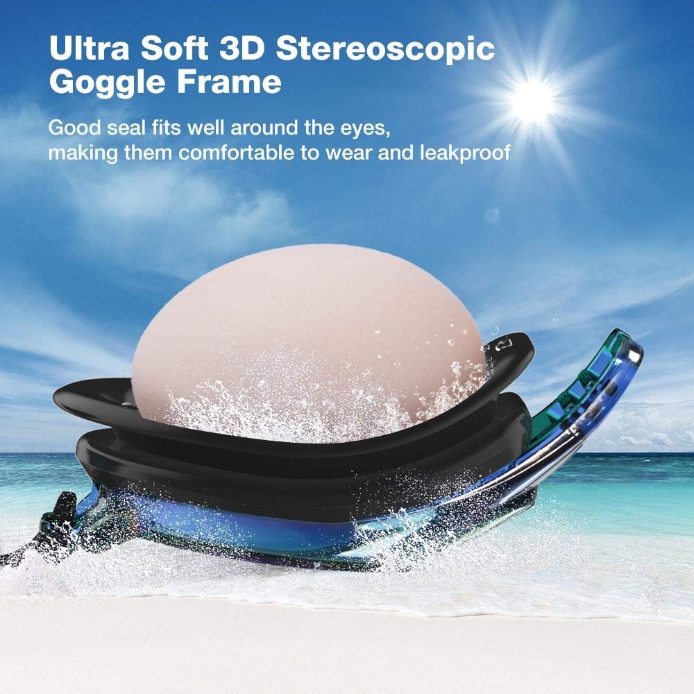 ZIONOR Swim Goggles, Upgrade G8 Swimming Goggles for Adult Men Women Youth, UV Protection Anti-Fog Leakproof (Black Frame Gold Lens) : Sports & Outdoors