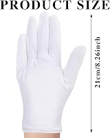 Zuimei 24Pcs White Cotton Gloves 12 Pairs Large Size Dry Skin Spa view 2