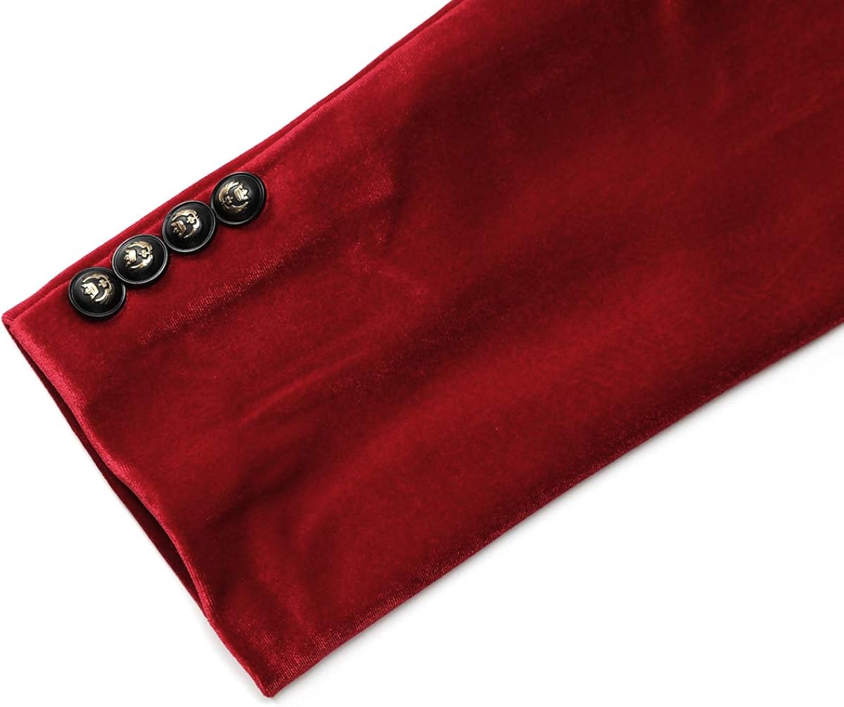 WEEN CHARM Men's Velvet Suit Jacket One Button Slim Fit Velvet Blazer at  Men’s Clothing store