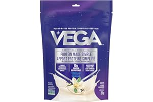Vega Protein Made Simple, Vanilla, Stevia Free Vegan Plant Based Protein Powder, Healthy, Gluten Free, Pea Protein for Women 