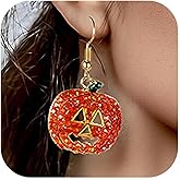 Halloween Pumpkin Earrings Hypoallergenic Crystal Dangle Earrings for Women Holiday Thanksgiving Halloween Pumpkin Drop Earrings Pumpkin Jewelry Accessories