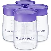 Lansinoh Breastmilk Storage Bottles | 4-Pack 5oz BPA & BPS-Free | Pump-to-Storage Feeding Bottles | Compatible with Lansinoh Breast Pumps and Nipples