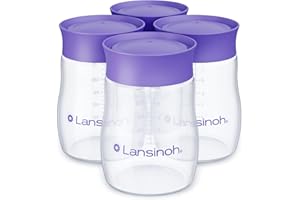 Lansinoh Breastmilk Storage Bottles | 4-Pack 5oz BPA & BPS-Free | Pump-to-Storage Feeding Bottles | Compatible with Lansinoh Breast Pumps and Nipples