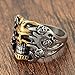 PAURO Men's Stainless Steel Skull Kito Head Punk Vintage Style Ring Size 10