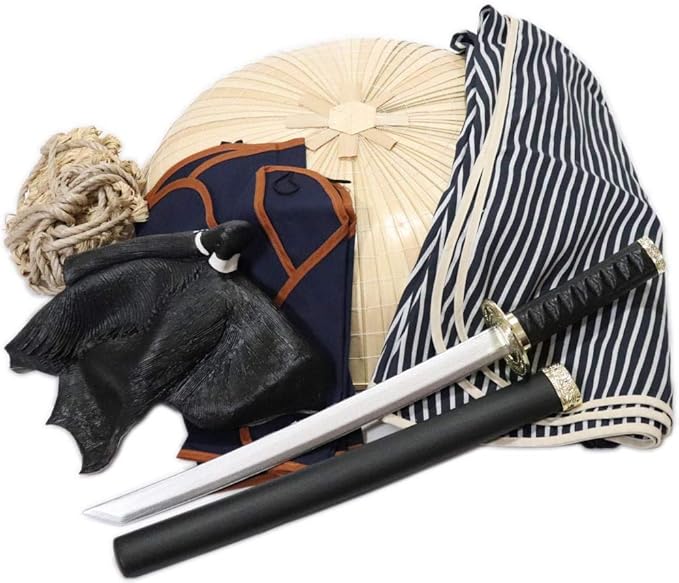 希少 股旅７点セットプラスティック刀ｓ道中合羽 三度笠 頭台 ワラジ 手甲脚絆 プラスティック刀 踊り用小道具 仮装 演劇 コスプレ ハロウィン コント コスチューム カラオケ 和装 日本全国送料無料 Cjaybrands Co Ke