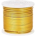 BENECREAT 12 Gauge Matte Jewelry Craft Wire 100 Feet Tarnish Resistant Gold Aluminum Wire for Chrismas Beading Sculpting Mode