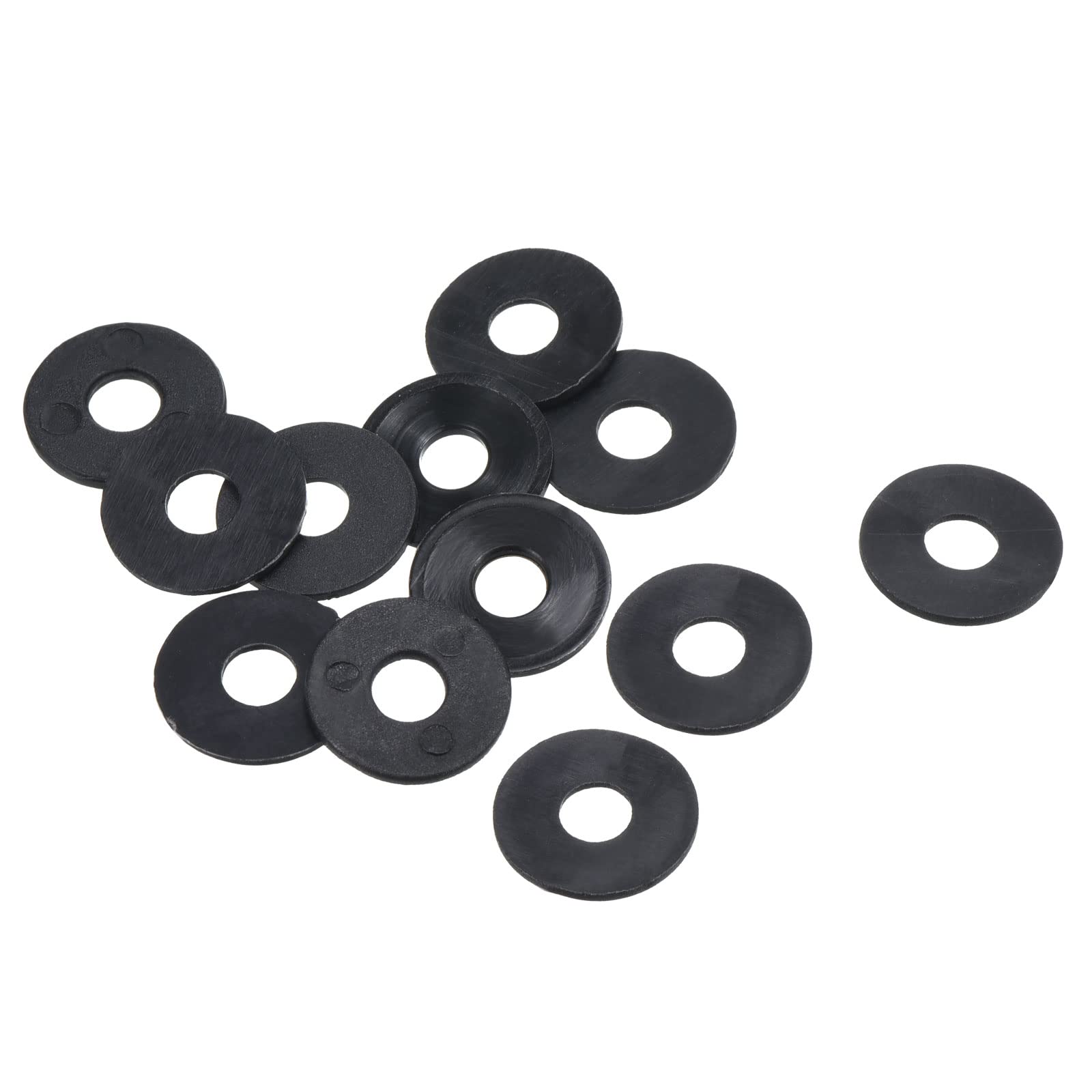 PATIKIL M5 Nylon Flat Washer, 12 Pack 5mm ID 15mm OD 1mm Thick Sealing Spacer Gasket Ring for Faucet Pipe Water Hose Fastener Bolt, Black