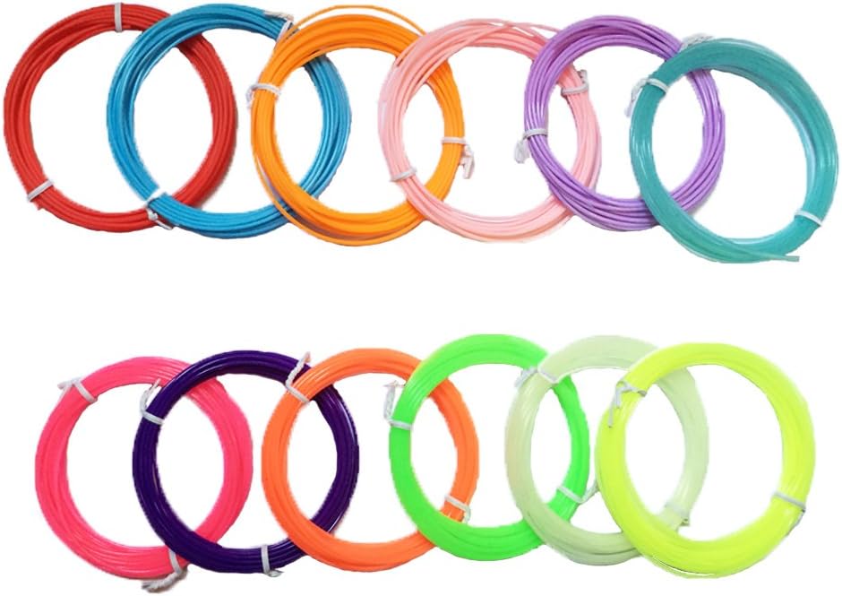 Lihou 3D Pen Filament Refills,12 Colors (6 colors will glow in the dark) 1.75mm PLA Material Environmental Protection 3D Printing Drawing Pen