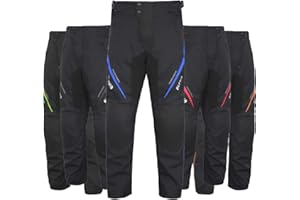 ALPHA CYCLE GEAR All Season Motorcycle Pants Men Motocross Offroad Overpants Touring Adventure Dual Enduro Waterproof CE Armor (Blue, Waist 32"-34" Inseam 30")