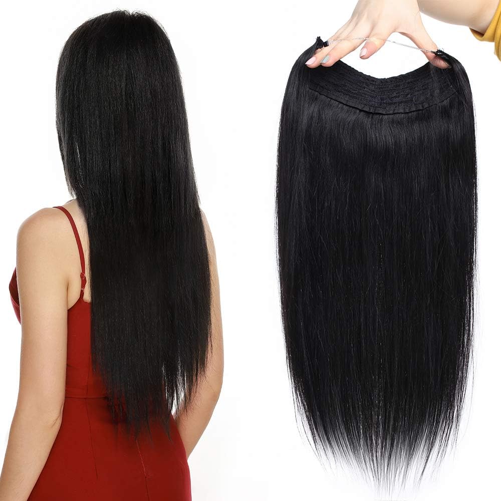 Secret Wire Hair Extension Invisible Headband One Piece Real Human Hair