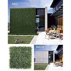 ULAND Artificial Boxwood Hedges Panels, Artificial Fence Privacy Fence Screen, Weddings or Parties Background Walls…