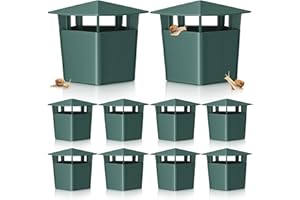 10 Pack Slug & Snail Traps for Garden, Reusable Beer Bait Snail Catchers with Pentagonal Lid, Plastic Slug Houses for Outdoor