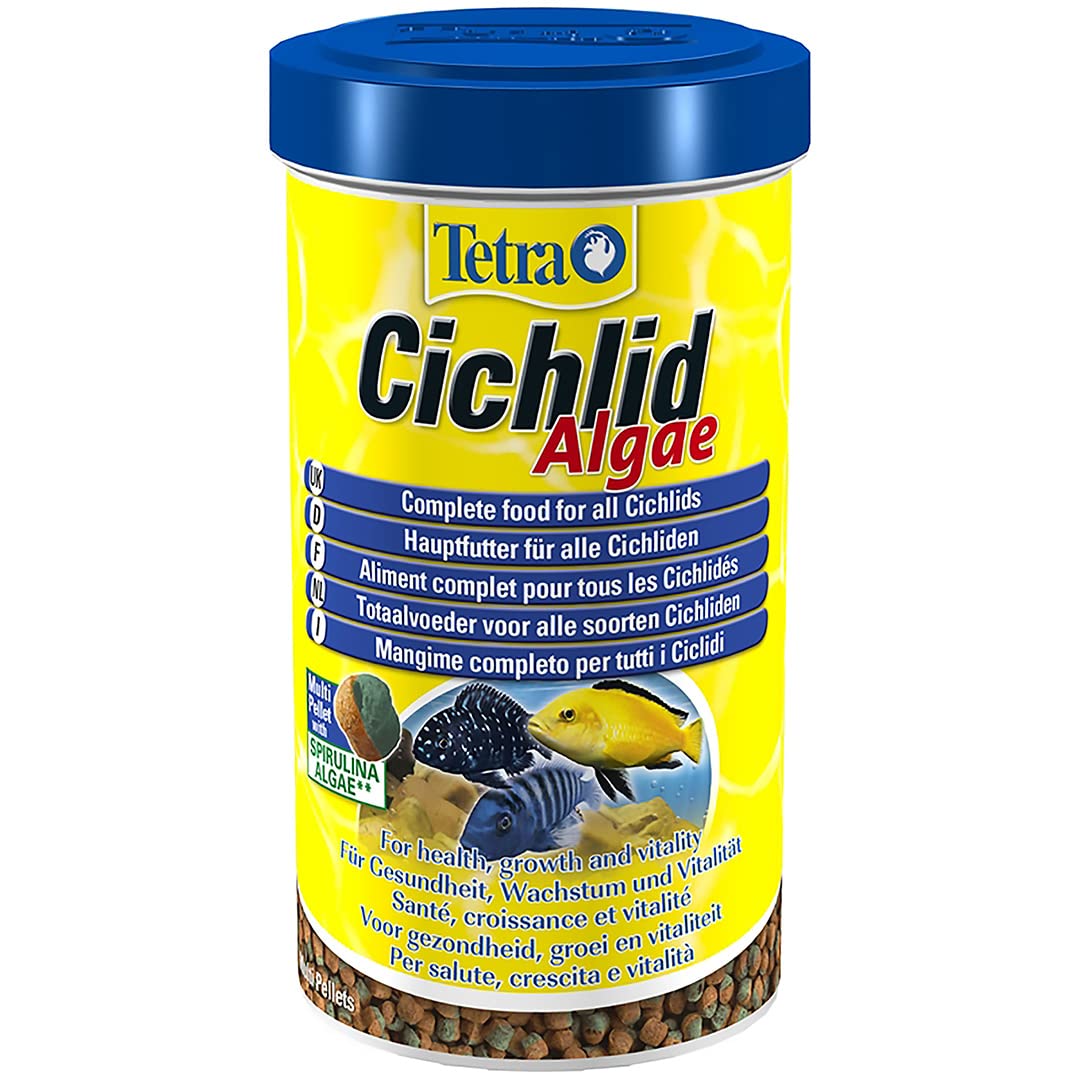Tetra Cichlid Algae Pellets, Complete Fish Food for All Cichlids, 165 g
