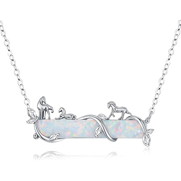 AOBOCO Collar De Caballo De Plata De Ley 925 Para Niñas, Regalos