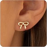 VRIUA Bow Earrings for Women 14K Gold/Silver Plated Bow Earrings Dainty Jewelry Gift for Her