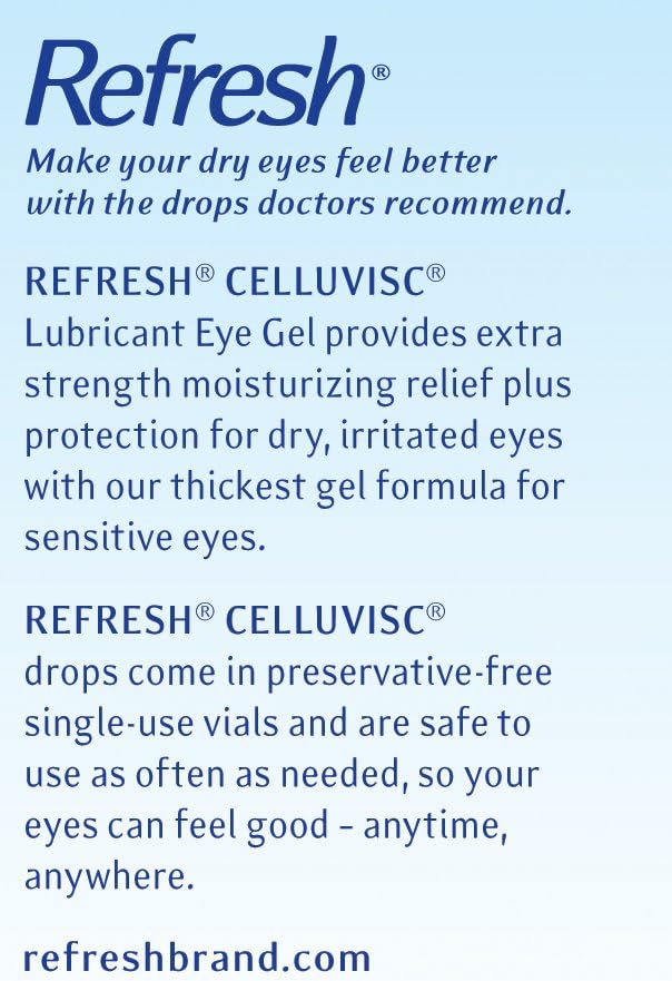 Refresh Celluvisc Lubricant Eye Gel, 30 Count Single-Use Containers: Health & Personal Care