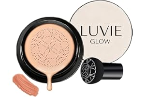 Luvie Glow Foundation Cushion, 2026 Ungrade Mushroom Head Air Cushion CC Cream, Moisturizing Concealer Brighten Long-Lasting 