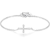 GAVU Adjustable Confirmation Bracelet, 925 Sterling Silver Small Cross Bracelet for Women
