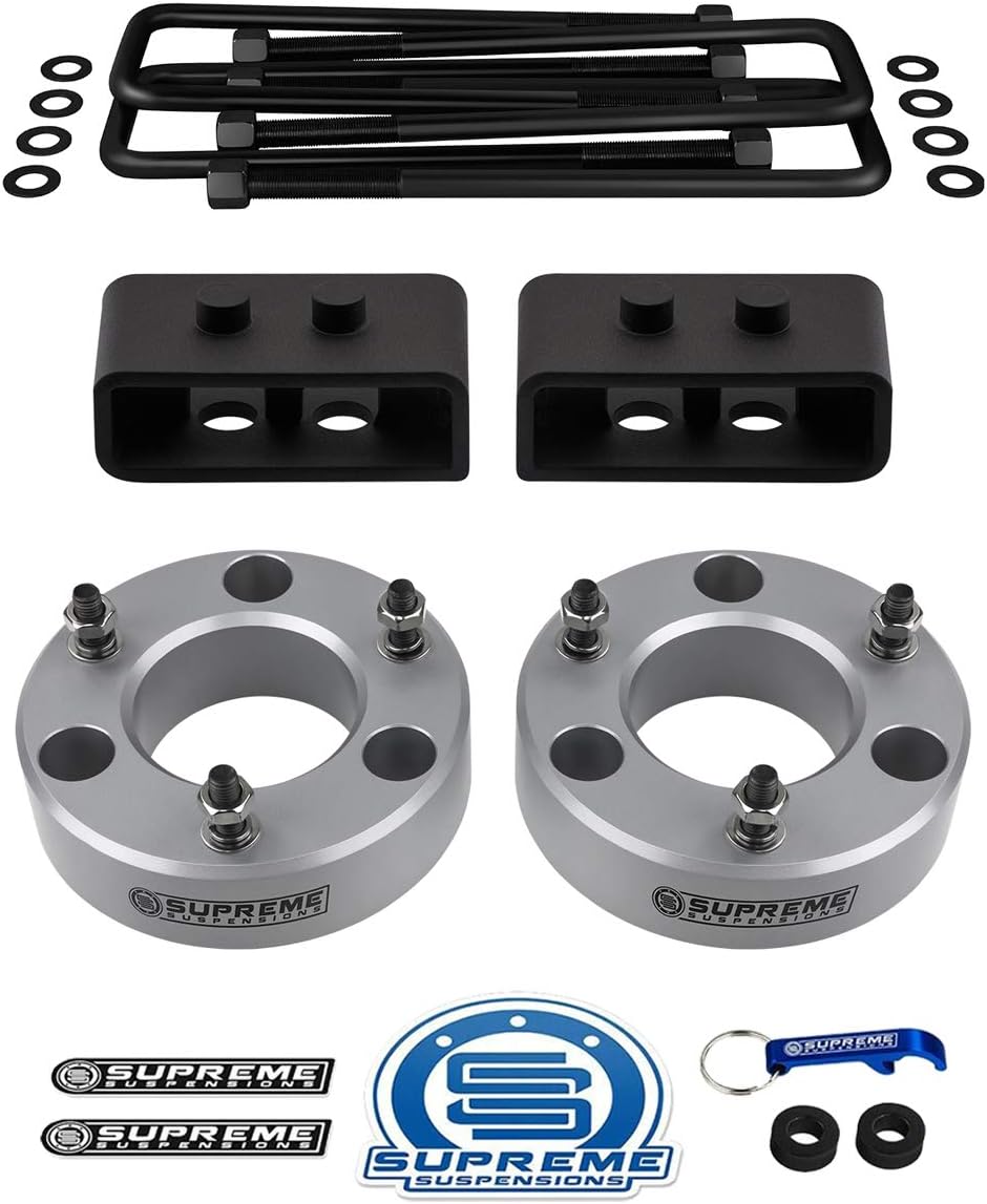 ford lift kit reviews on Amazon Com Supreme Suspensions Full Lift Kit For 2004 2020 Ford F 150 2wd 2 Front Aircraft Billet Strut Spacers 2 Rear Lift Steel Blocks U Bolts Silver Automotive