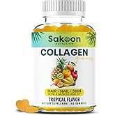 Halal Collagen Gummies for Women and Men - Anti Aging, Hair Growth, Skin Care & Strong Nails Protein Collagen Supplements - Non-GMO, Gluten Free - Made in USA