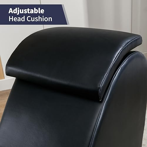 ijuicy Modern Curved Chaise Lounge Chair for Stretching and Relaxation,  Faux Leather Yoga Chair with Adjustabl