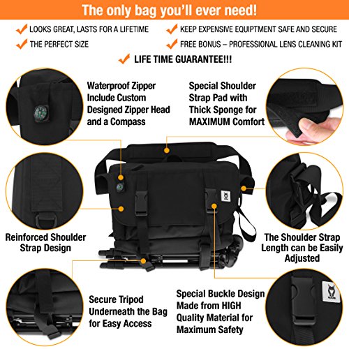 image for ROMS Messenger Camera Shoulder Bag - Waterproof, Lightweight, Protecti