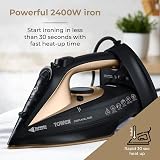 Tower T22008BKG CeraGlide Cordless Steam Iron Ceramic Soleplate Black Gold view 5