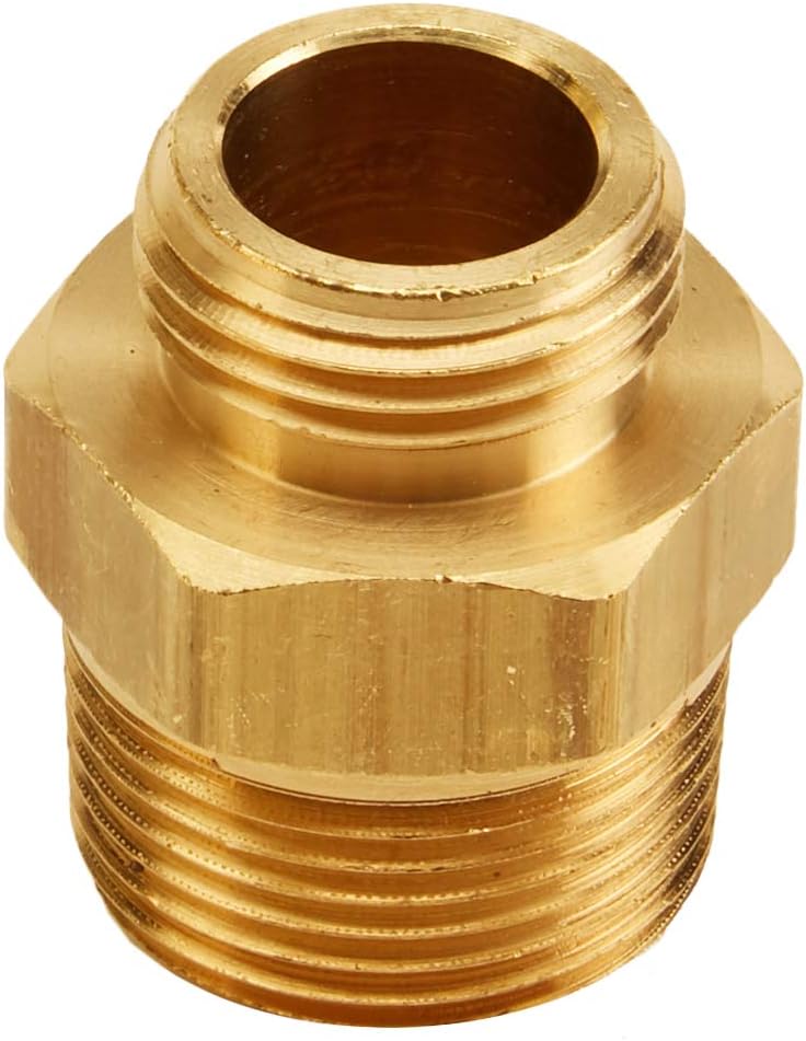 Brass Fire Hose Adapter Male x Male - 1" NPT to GHT
