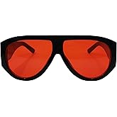 VIGUEUR Retro Aviator Sunglasses - Vintage Designer Sun Glasses, Black and Red