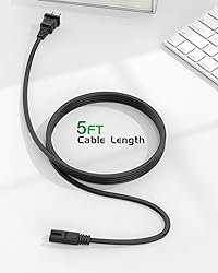 5 ft AC Power Cord Cable Fit for Sony PS5 PS4 PS3