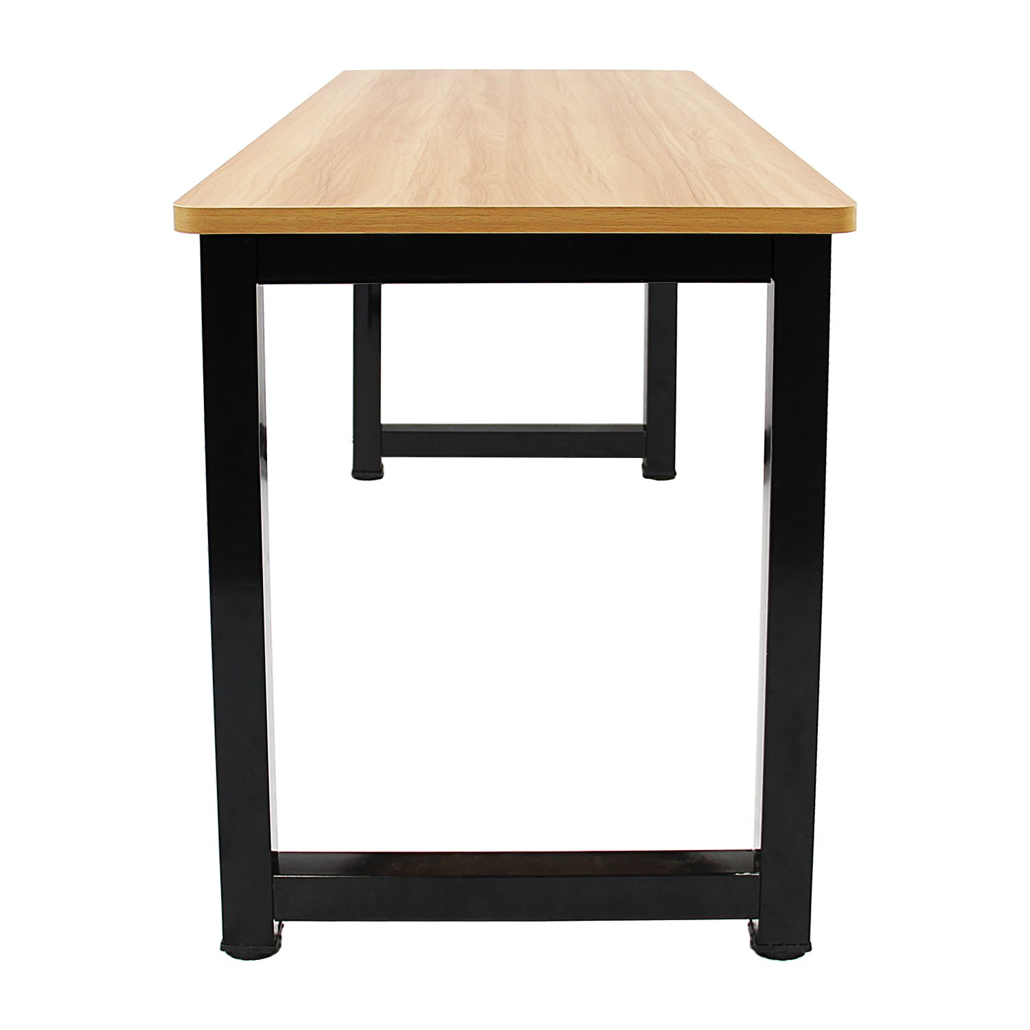 Jerry Maggie Professional Office Desk Wood Steel Table Modern Plain Lap Desk With Rectangular Legs Computer Desk Personal Working Space Natural Wood Tone Thick Desktop Length 47 3