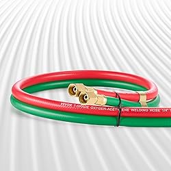 VEVOR Oxygen Acetylene Hose, 1/4-Inch x 15FT Oxy