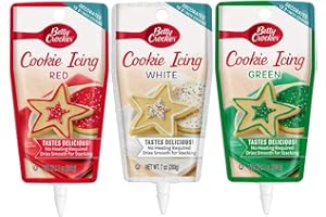 Signature Brands Betty Crocker Christmas Colors Decorating Cookie Icing - 3 Pack- Red Green and White