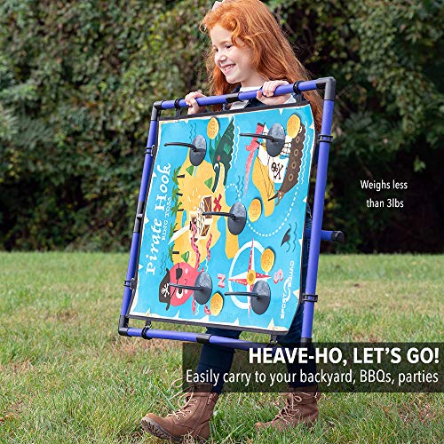 Sport Squad Pirate Hook Ring Toss - Indoor & Outdoor Ring Toss Games for Kids and Adults - Portable Pirates Ring Toss Game - Great for Pirate Themed Birthday Parties - Incl. 3 Purple & 3 Orange Rings - Thumbnail 5