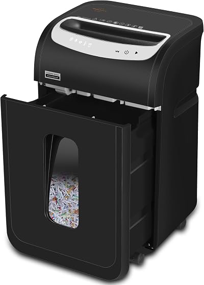 VidaTeco Paper Shredder for Office Matte Black Cross Cut 25 Sheets