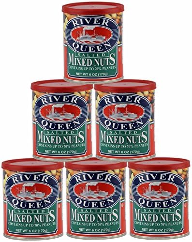 River Queen Salted Mixed Nuts, 6 Ounce (Pack of 6)