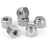Vmuter 45 Pack 304 A2-70 3/8"-16 Nylon Lock Nuts | 45 Pack 304 A2-70 Stainless Steel 3/8"-16 Nylock Nuts, Anti-Loose, for Medium-Heavy Duty Industrial &amp; Home Fastening