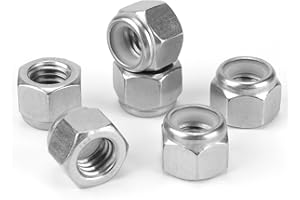 Vmuter 45 Pack 3/8"-16 Lock Nuts, 304 (A2-70) Stainless Steel Nylon Insert Locknuts,Standard Inch Thread Nylock Nuts
