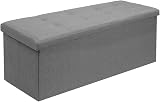 Dripex Folding Linen Storage Ottoman 120L 110x38x38 Light Grey view 9