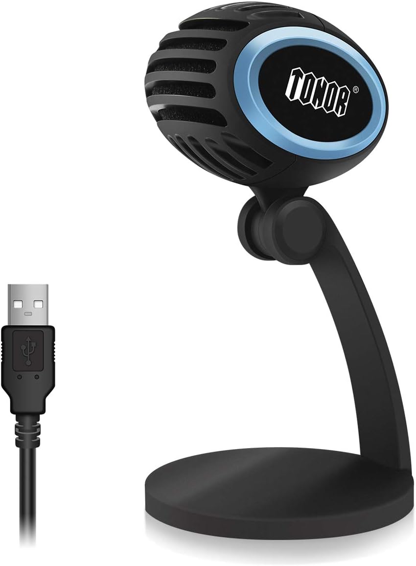 TONOR USB Microphone Computer Condenser Mic Plug and Play for Chatting/Skype/Facetime/Youtube/Recording/Singing/Podcasting for iMAC PC Laptop Desktop Windows Computer