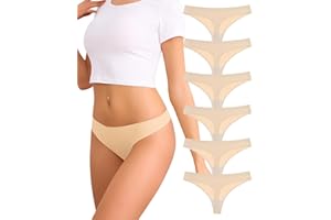 Levao Seamless Thongs for Women No Show Ladies Thong Underwear Stretch Low-Waisted G-Strings Breathable Panties S-XL