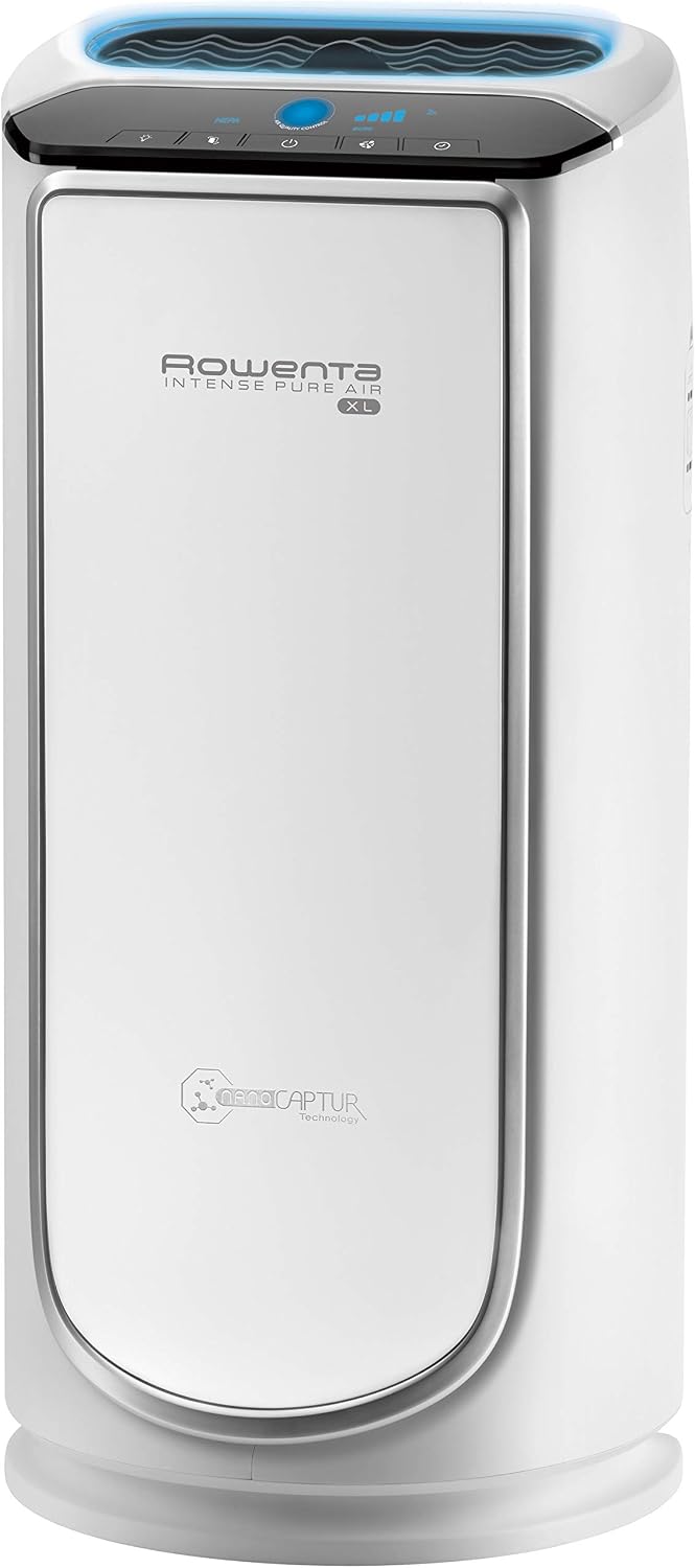 ROWENTA PURIFICATEUR D'AIR INTENSE PURE AIR XL Surfaces Jusqu'à 80 m² Silencieux Filtre Nanocaptur Allergy Anti-pollution anti-bactérien 4 Niveaux de Filtration PU6020F1 