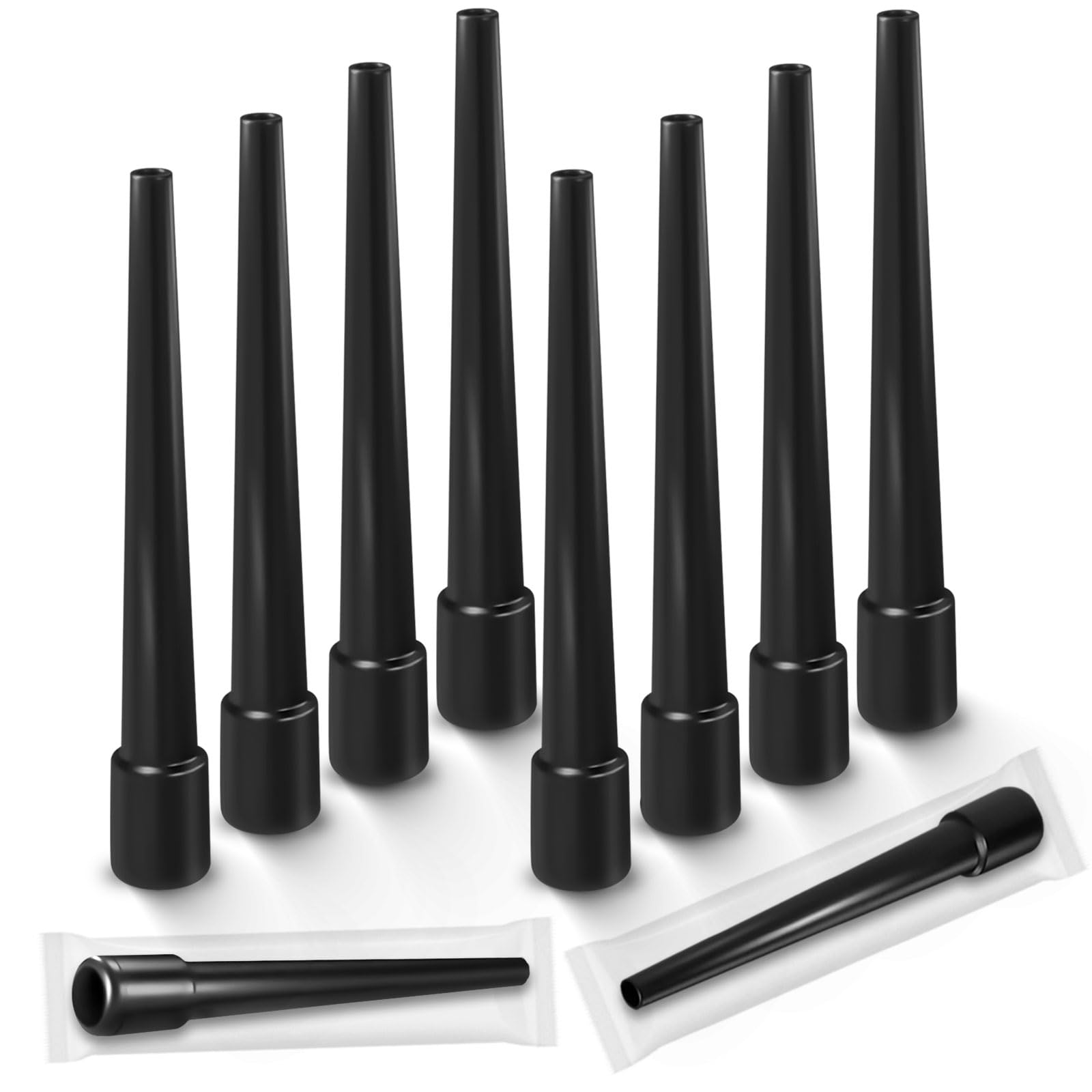 Photo 1 of 50 PCS Black Hookah Tips Disposable Shisha Mouth Tips Individual Wrapped Mouth Tips for Most Hookah Mouthpiece Handles Made of BPA-Free Plastic - No Burrs Gift Box